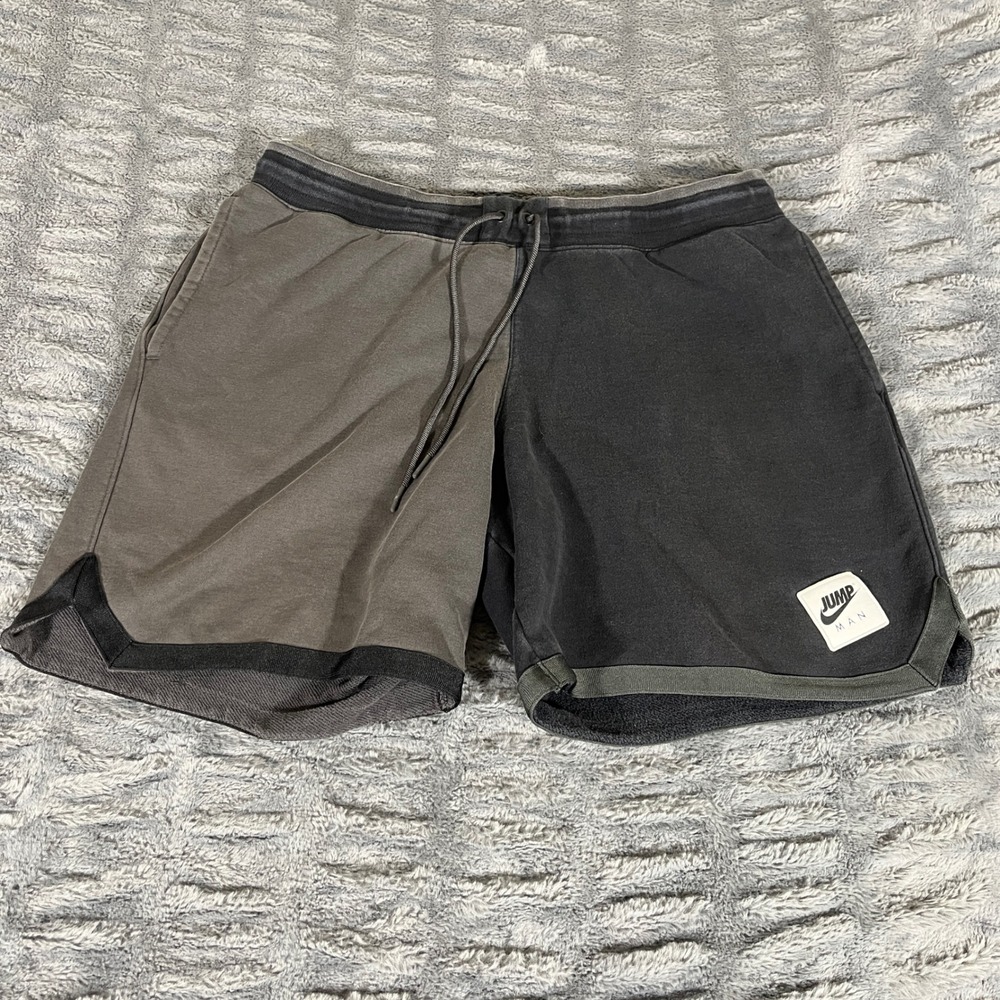 Jordan Jumpman Two-Tone Fleece Shorts Black Grey DC4224-010 Mens XL